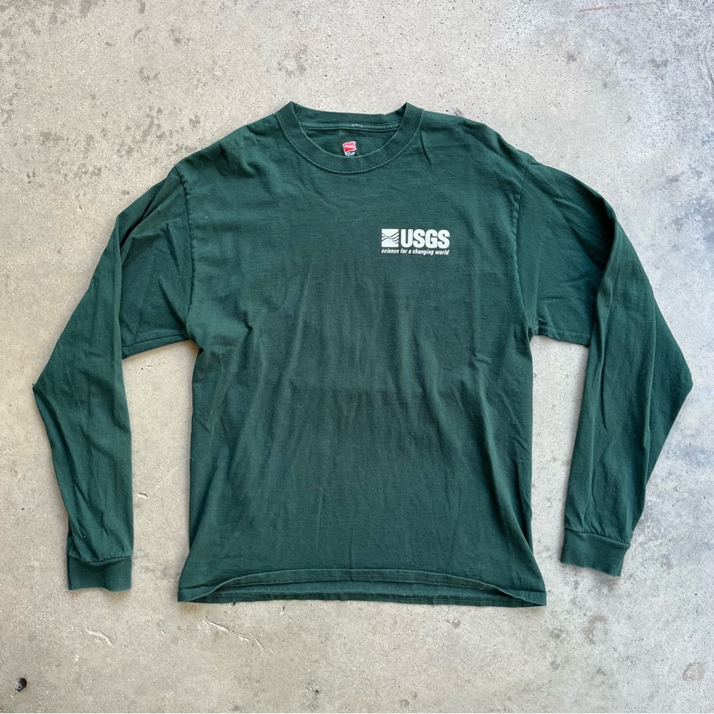 USGS Logo Long Sleeve Shirt Large Green